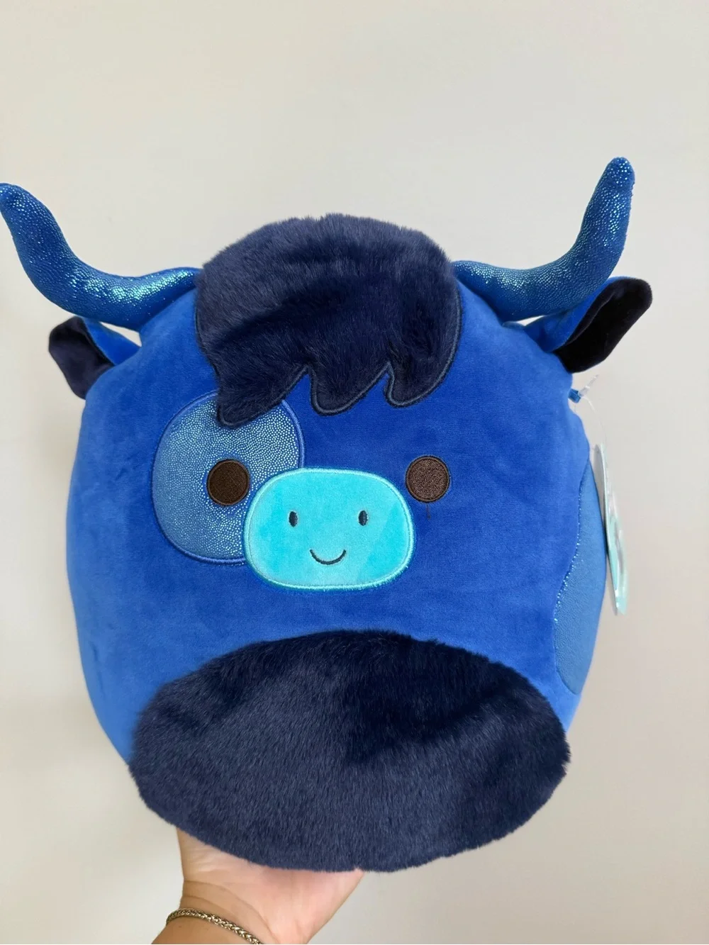 Osgood Squishmallow with Teal Snout and Shiny Blue Horns